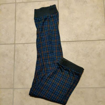 women's size M? loungewear leggings blue plaid pull on style